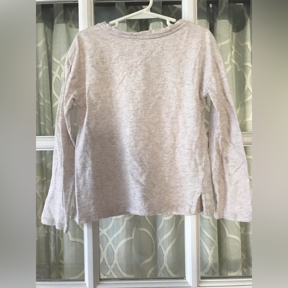 GAP Beige long sleeve cotton tee, reversible rainbow / gold & silver sequins EUC - Picture 6 of 6